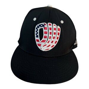 The Game Pro L-Flex Black Baseball Cap – USA Flag Logo “D” – Size L